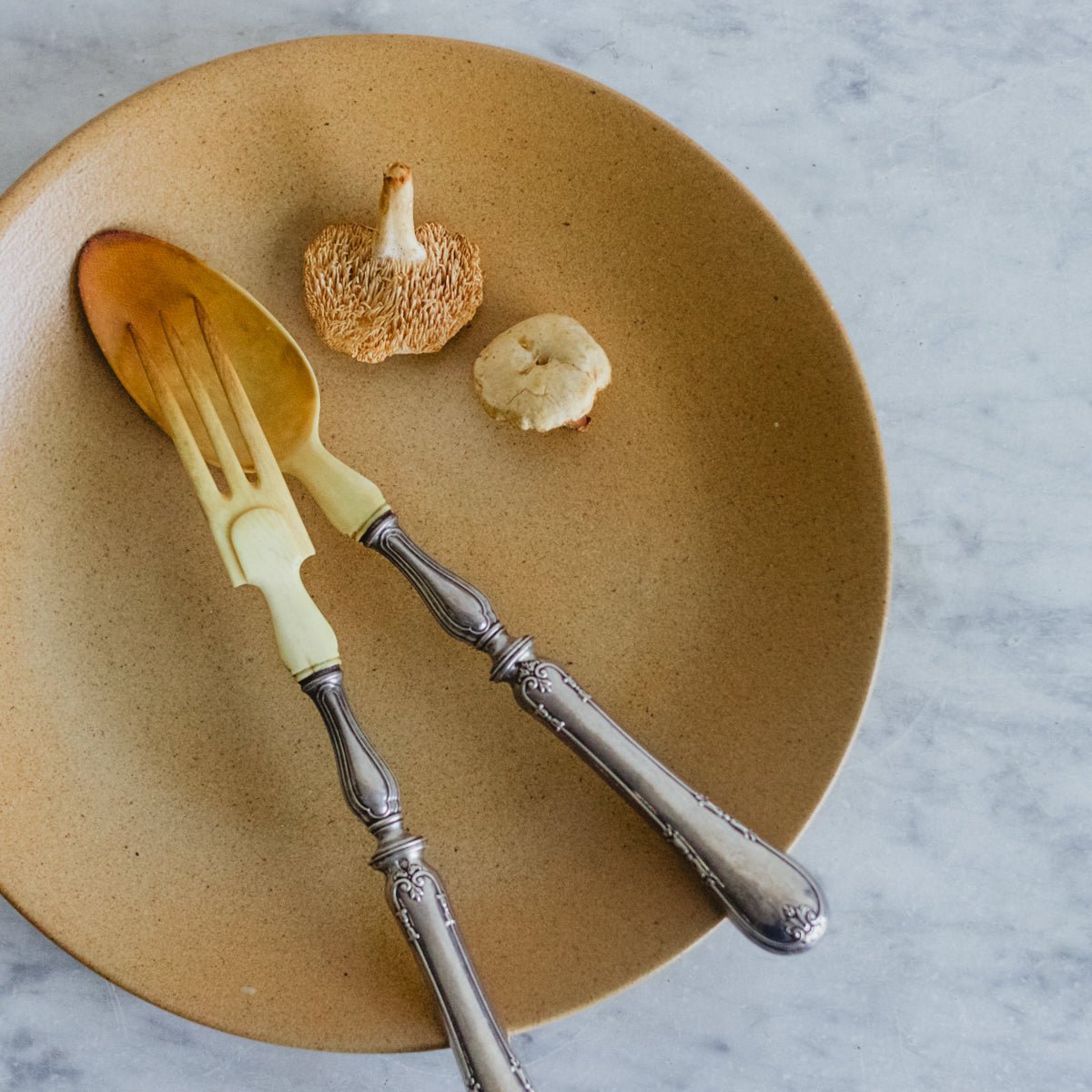 Vintage Stoneware Platter with Bone Serving Set - elsie green - The French Kitchen
