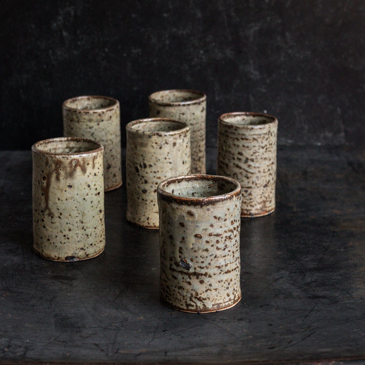 Vintage Stoneware Tumbler Set of 6 - elsie green - the french kitchen