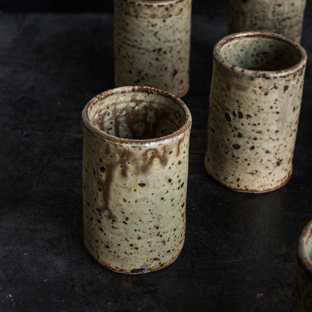 Vintage Stoneware Tumbler Set of 6 - elsie green - the french kitchen