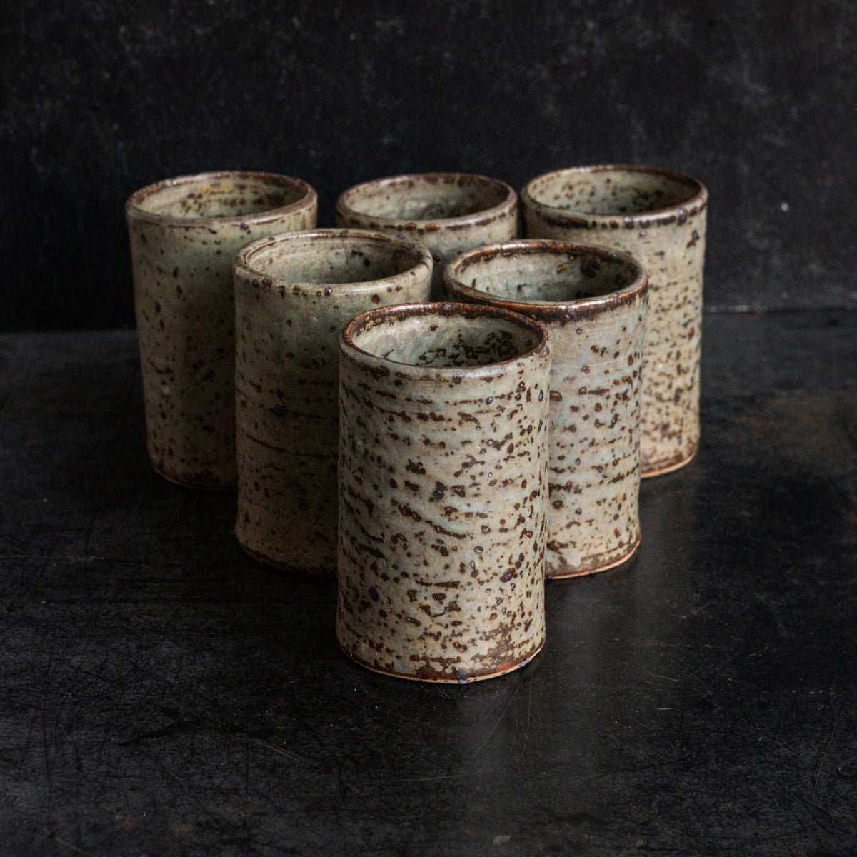 Vintage Stoneware Tumbler Set of 6 - elsie green - the french kitchen