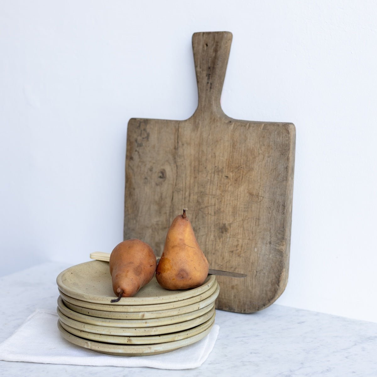 Vintage Taizé Abbey Stoneware Plate Set of 7 - elsie green - the french kitchen