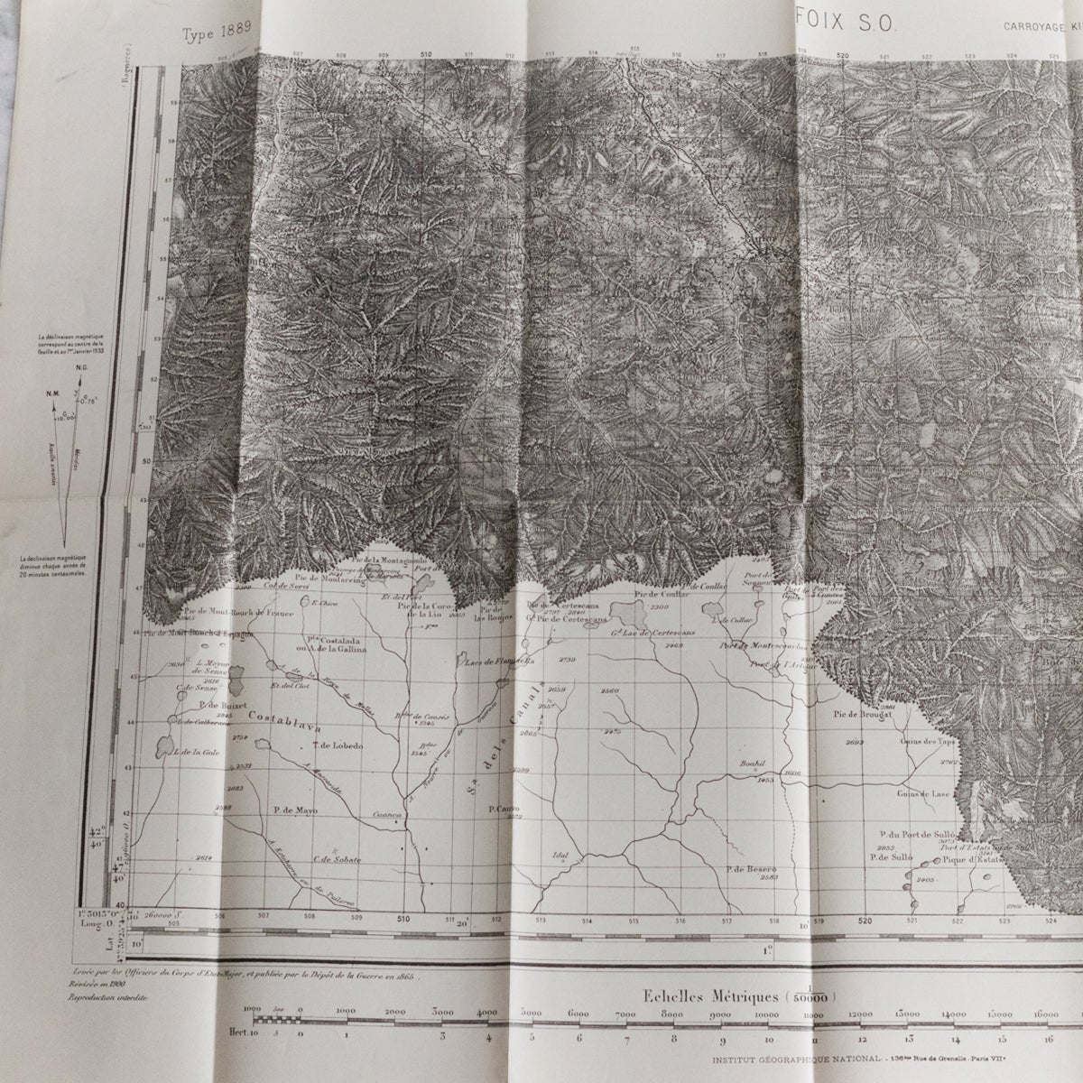 Vintage Topographic Map | Western Pyrenees - elsie green - decor