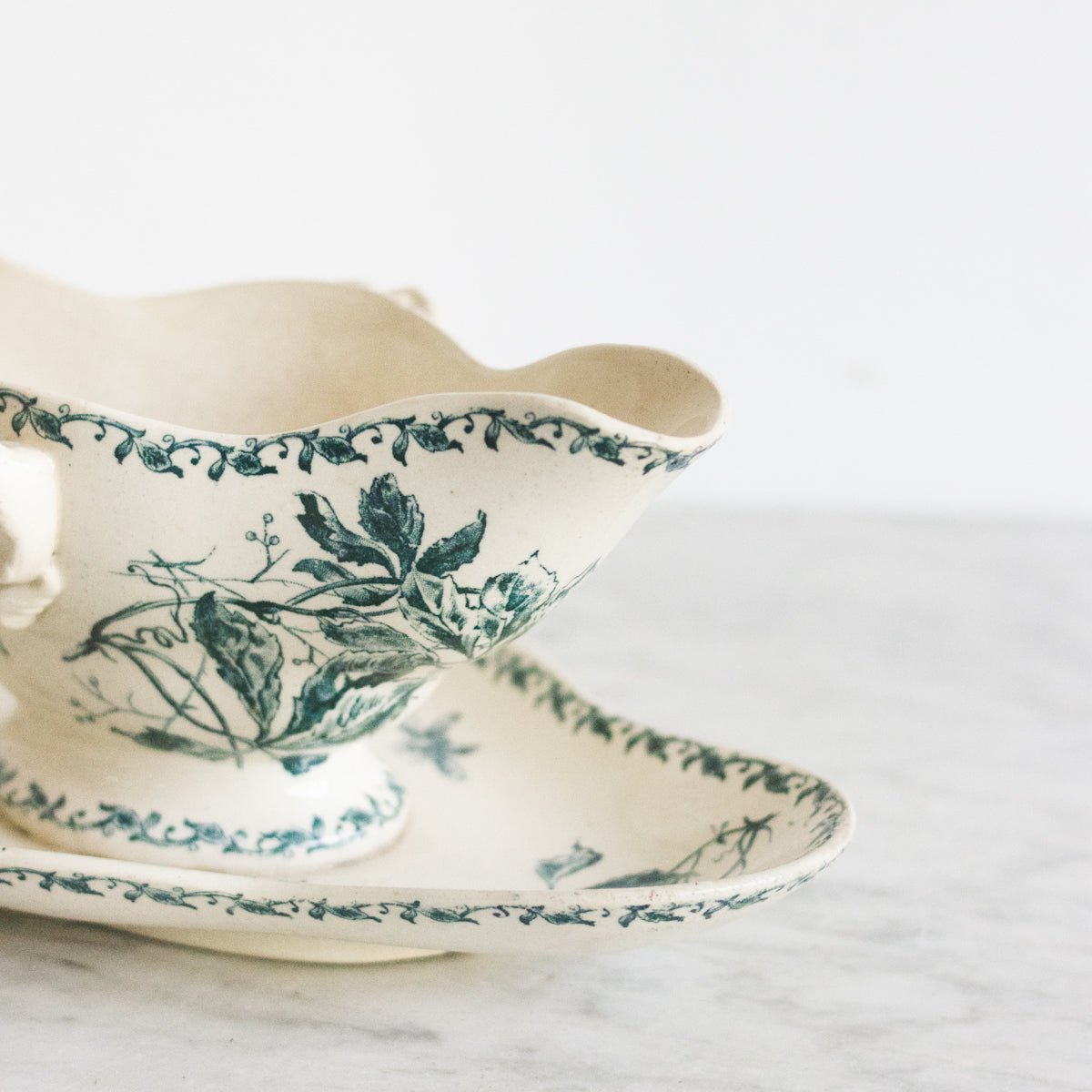 Vintage Transferware Gravy Boat - elsie green - The French Kitchen