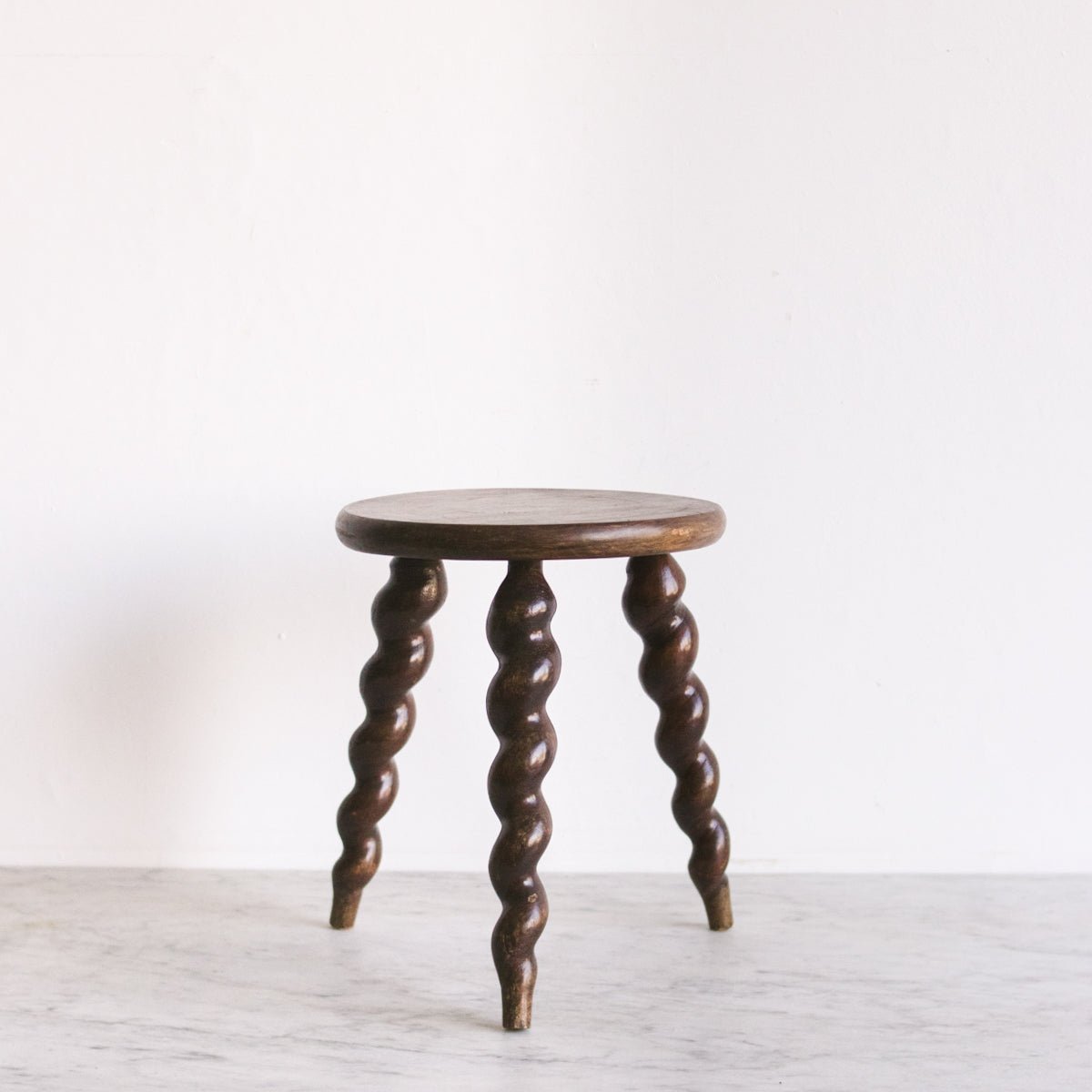 Vintage Tripod Stool with Twist Legs - elsie green - furniture