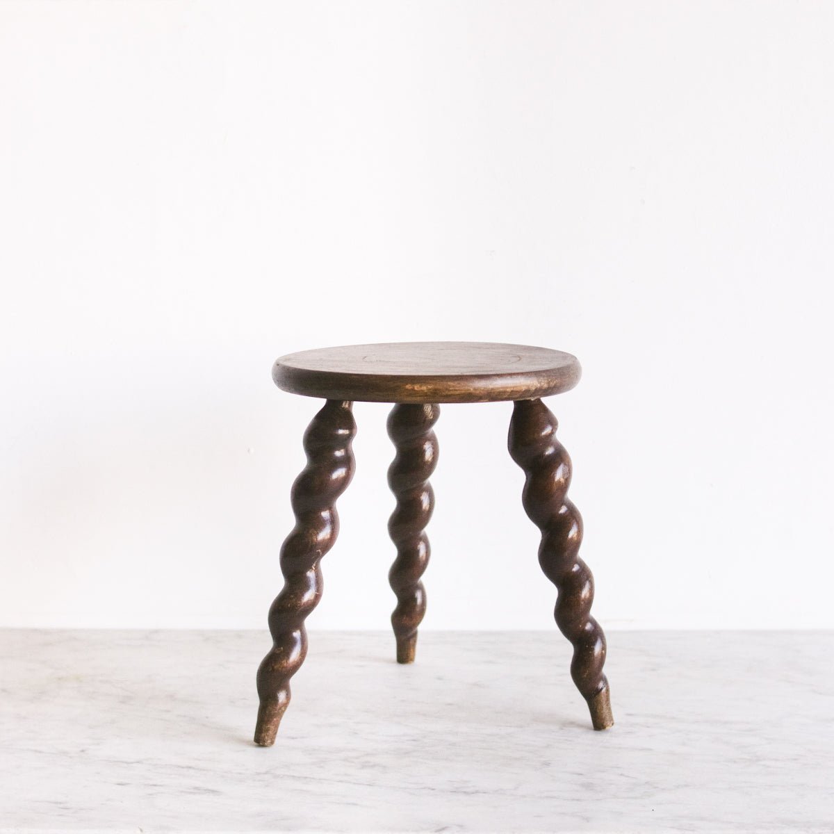 Vintage Tripod Stool with Twist Legs - elsie green - furniture