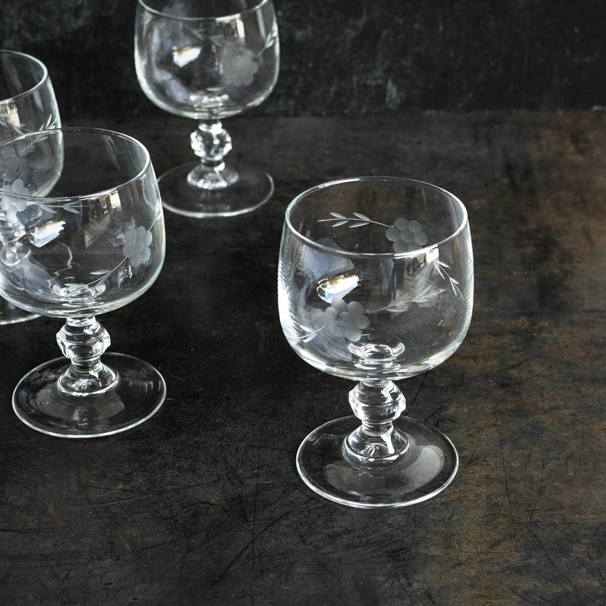 Vintage Wine Glass Set Of 4 - elsie green - The French Kitchen