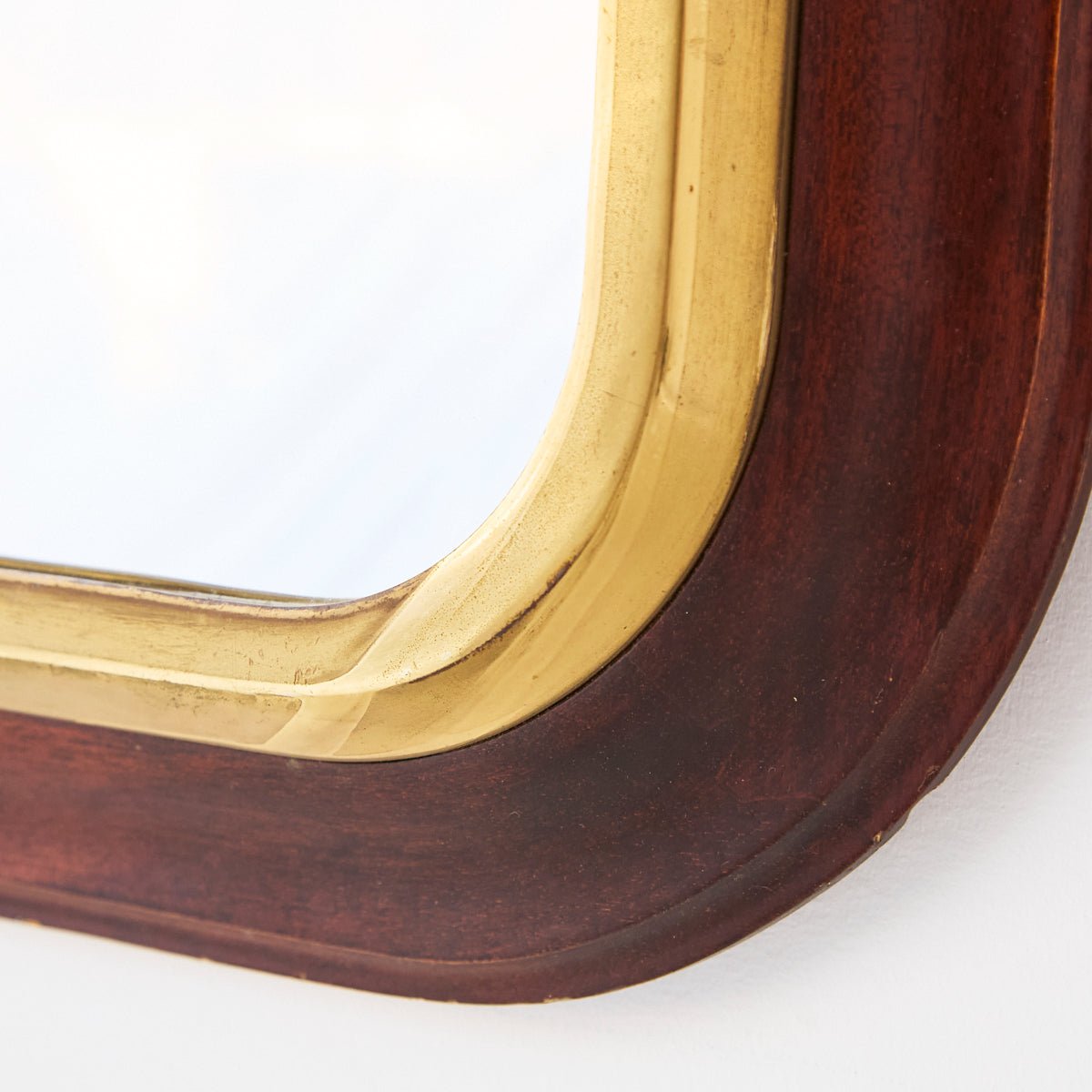 Vintage Wood and Brass Mirror - elsie green - decor