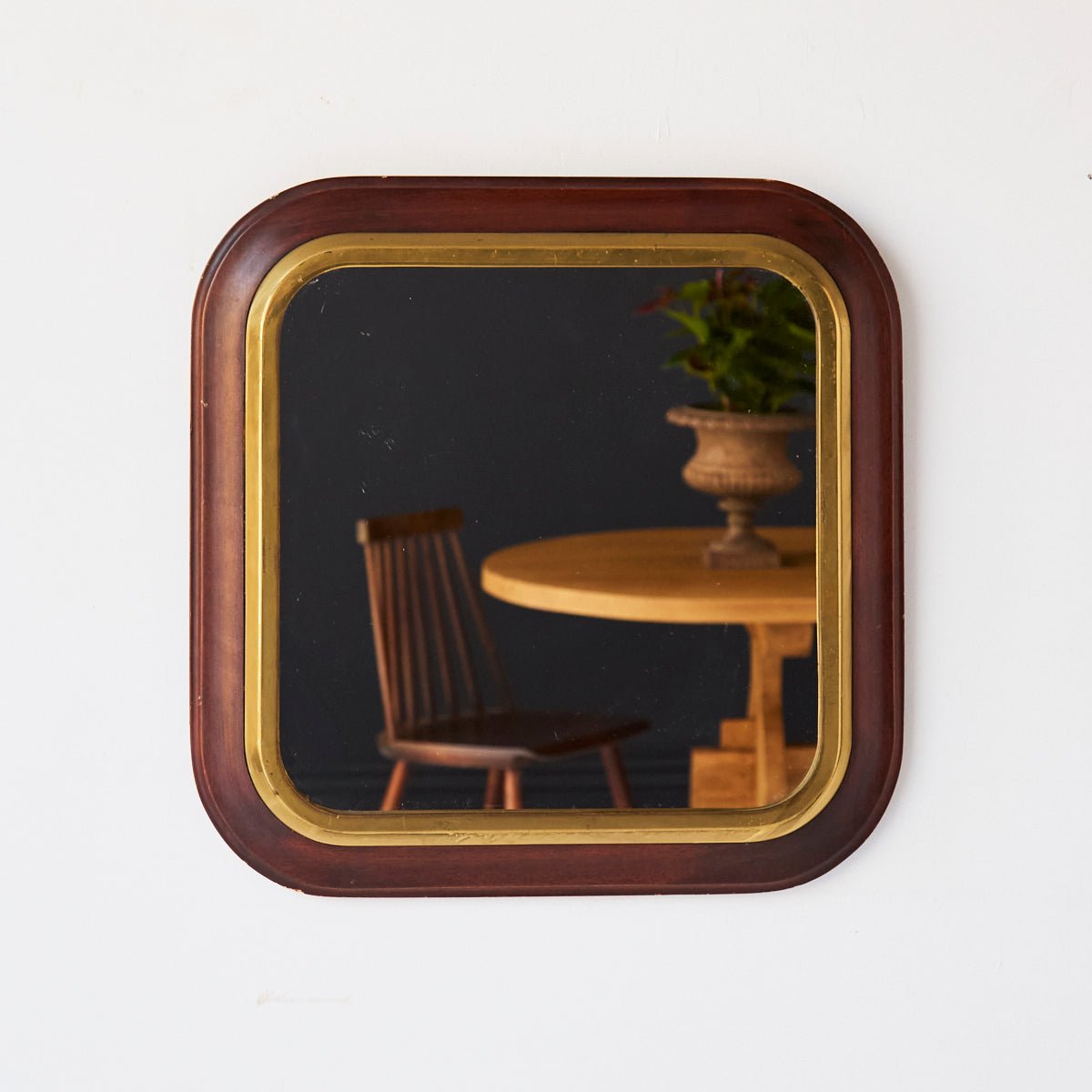 Vintage Wood and Brass Mirror - elsie green - decor
