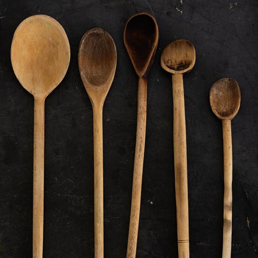 Vintage Wood Spoon Set of 5 - elsie green - French Kitchen