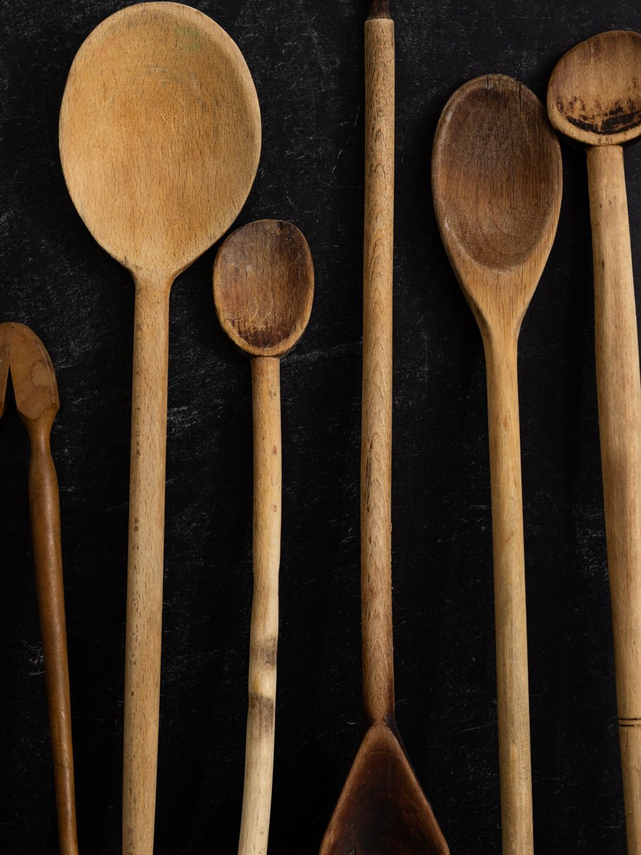 Vintage Wood Spoon Set of 5 - elsie green - French Kitchen