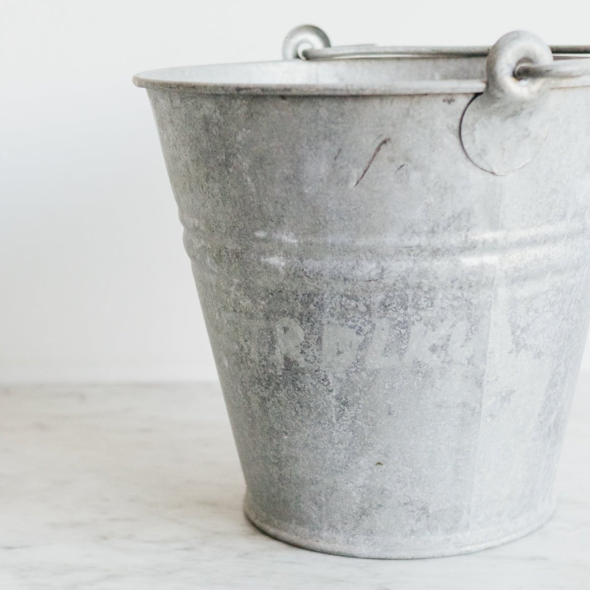 Vintage Zinc Bucket - elsie green - decor