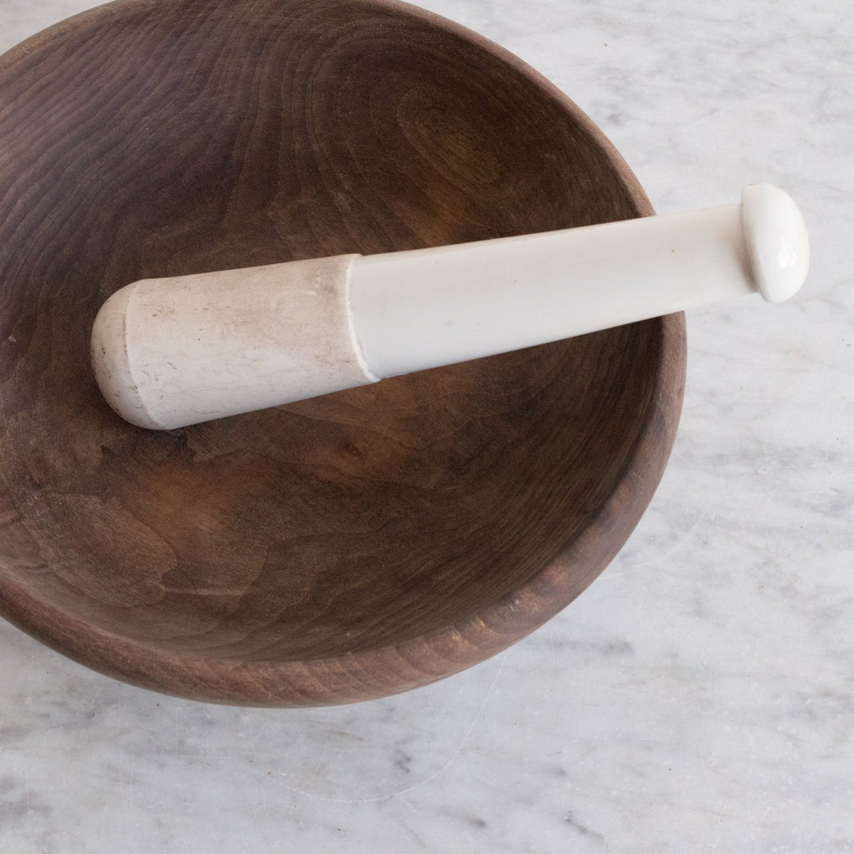 Walnut Mortar with Porcelain Pestle - elsie green - the french kitchen