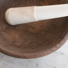 Walnut Mortar with Porcelain Pestle - elsie green - the french kitchen