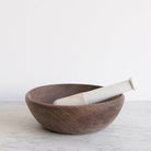 Walnut Mortar with Porcelain Pestle - elsie green - the french kitchen