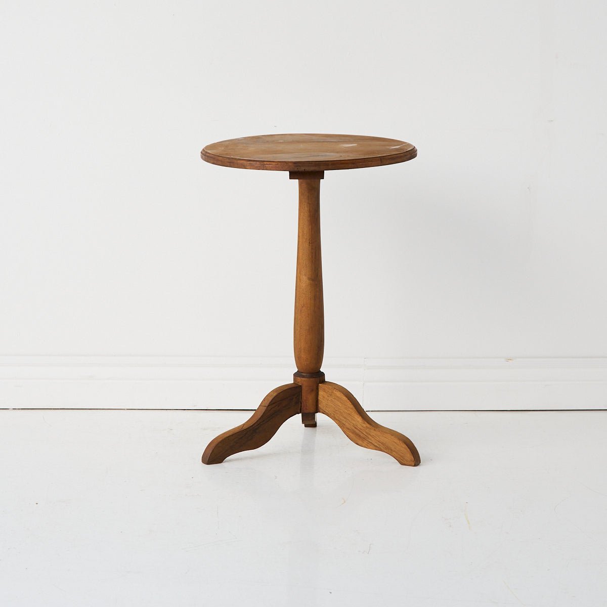 Walnut Pedestal Side Table - elsie green - furniture