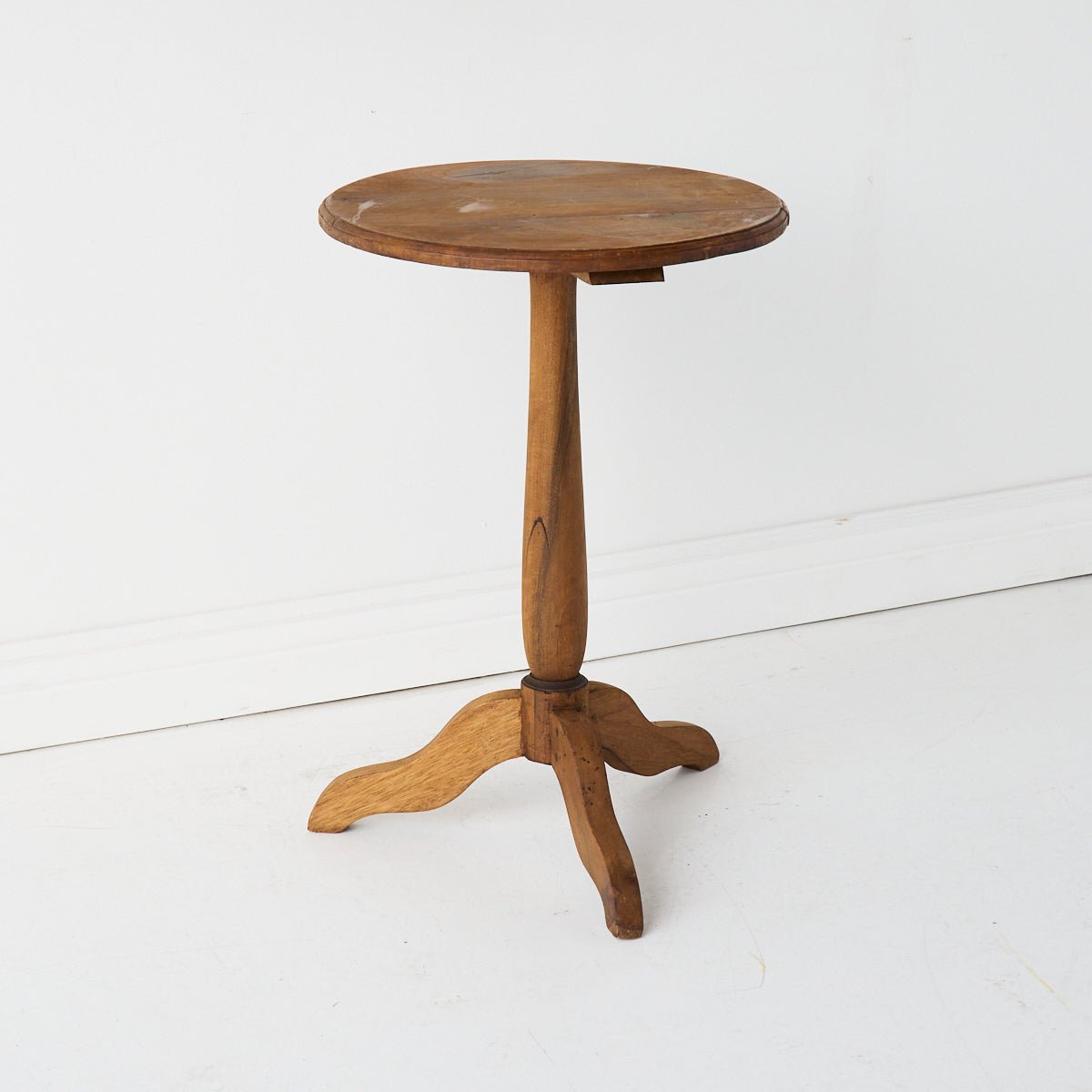 Walnut Pedestal Side Table - elsie green - furniture