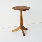 Walnut Pedestal Side Table - elsie green - furniture