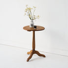 Walnut Pedestal Side Table - elsie green - furniture