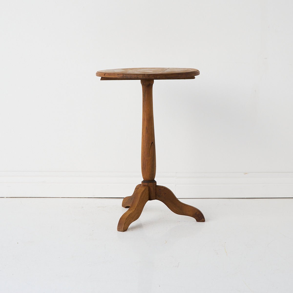 Walnut Pedestal Side Table - elsie green - furniture