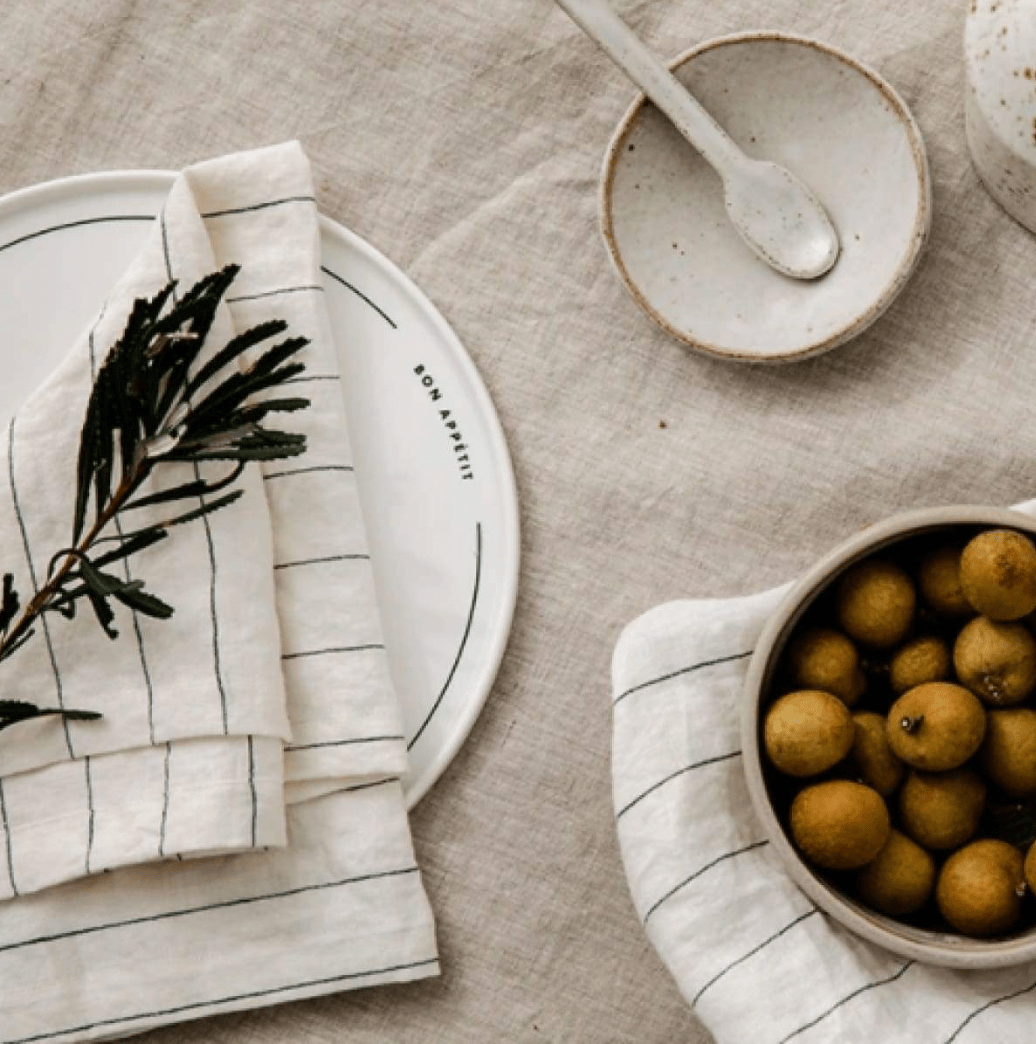 Washed Linen Napkin Set of 4 - elsie green - Textiles