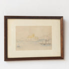 Watercolor with Boats and Fortress - elsie green - art