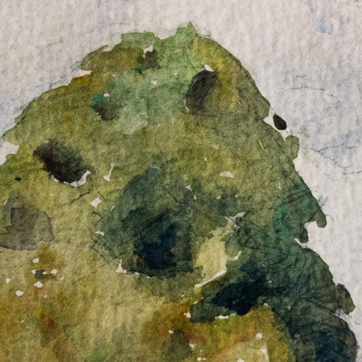 Watercolor With Cloudy Skies | Dated 1940 - elsie green - Art
