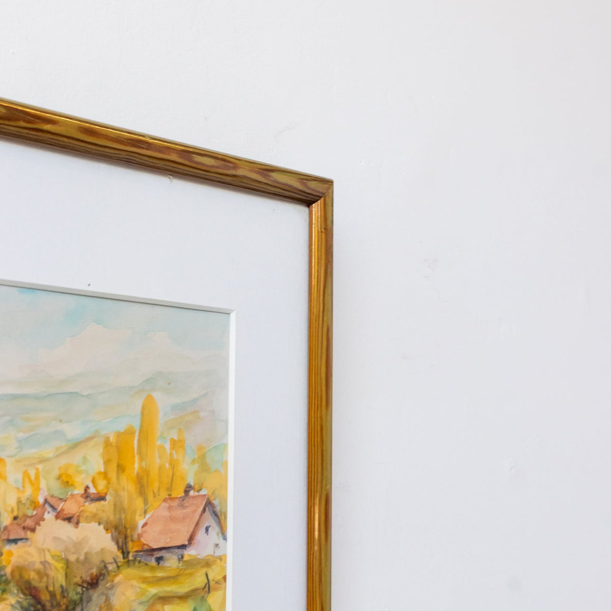 Watercolor with Farmhouse and Riverbed - elsie green - art