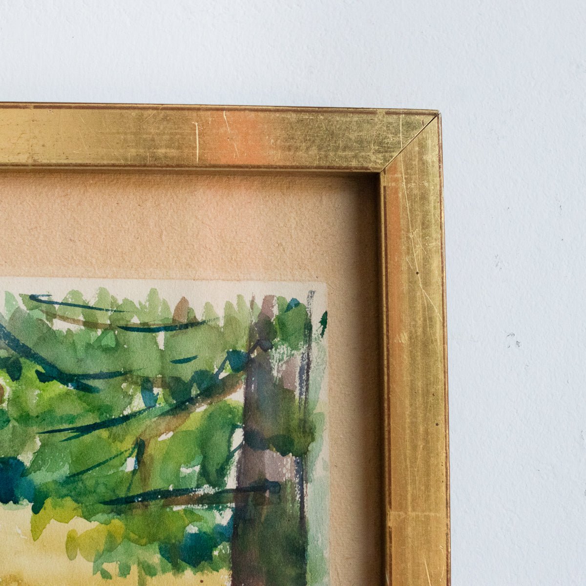 Watercolor With Line Of Trees - elsie green - Art
