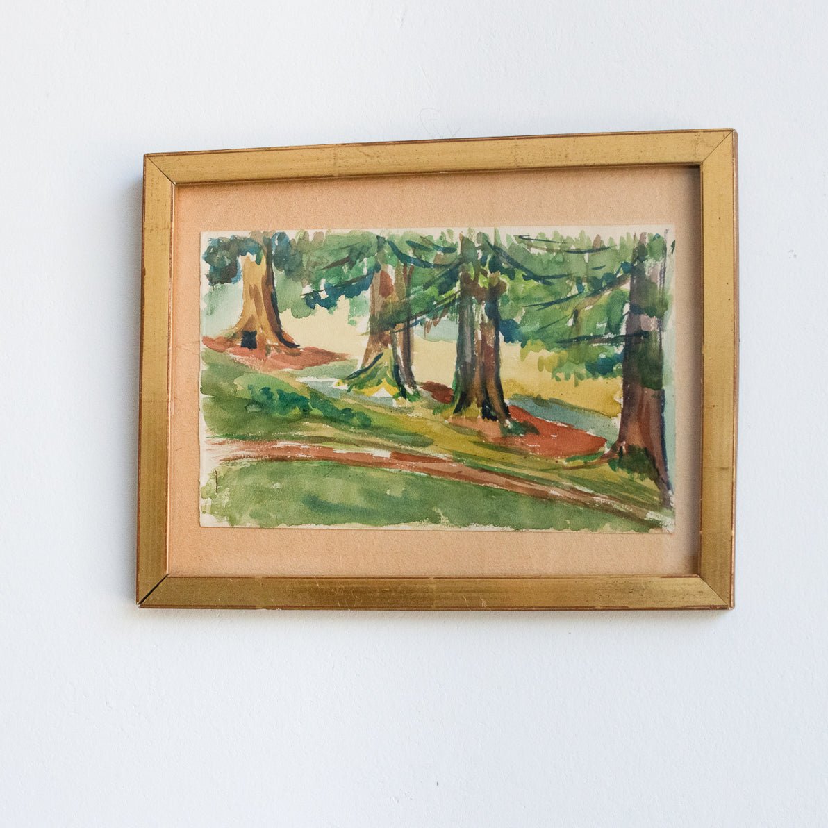 Watercolor With Line Of Trees - elsie green - Art