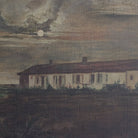 White Barn with Stormy Skies Oil Painting - elsie green - art