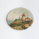 Windmill on Oval Canvas Oil Painting - elsie green - art