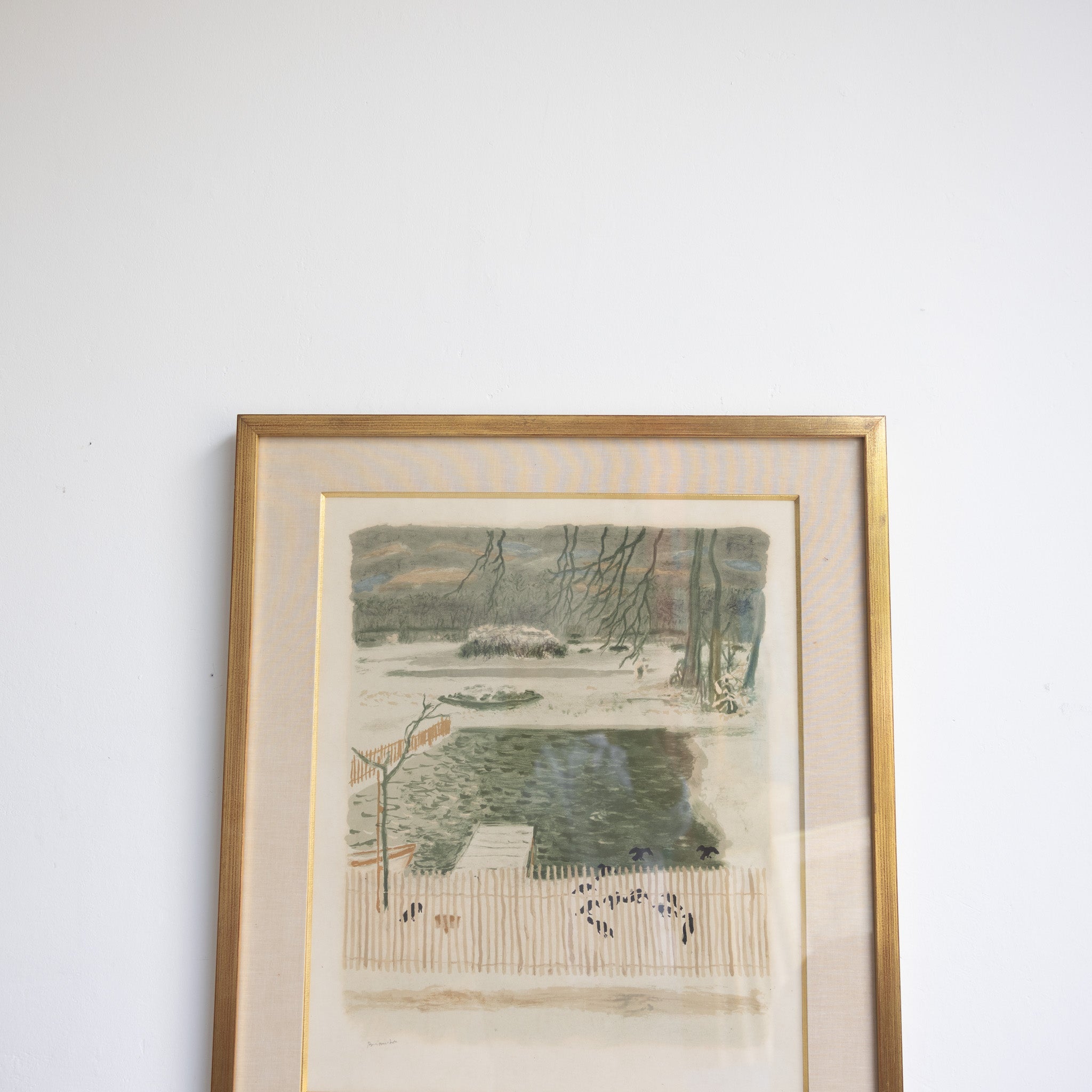 Wintery Trees Lithograph - elsie green - art