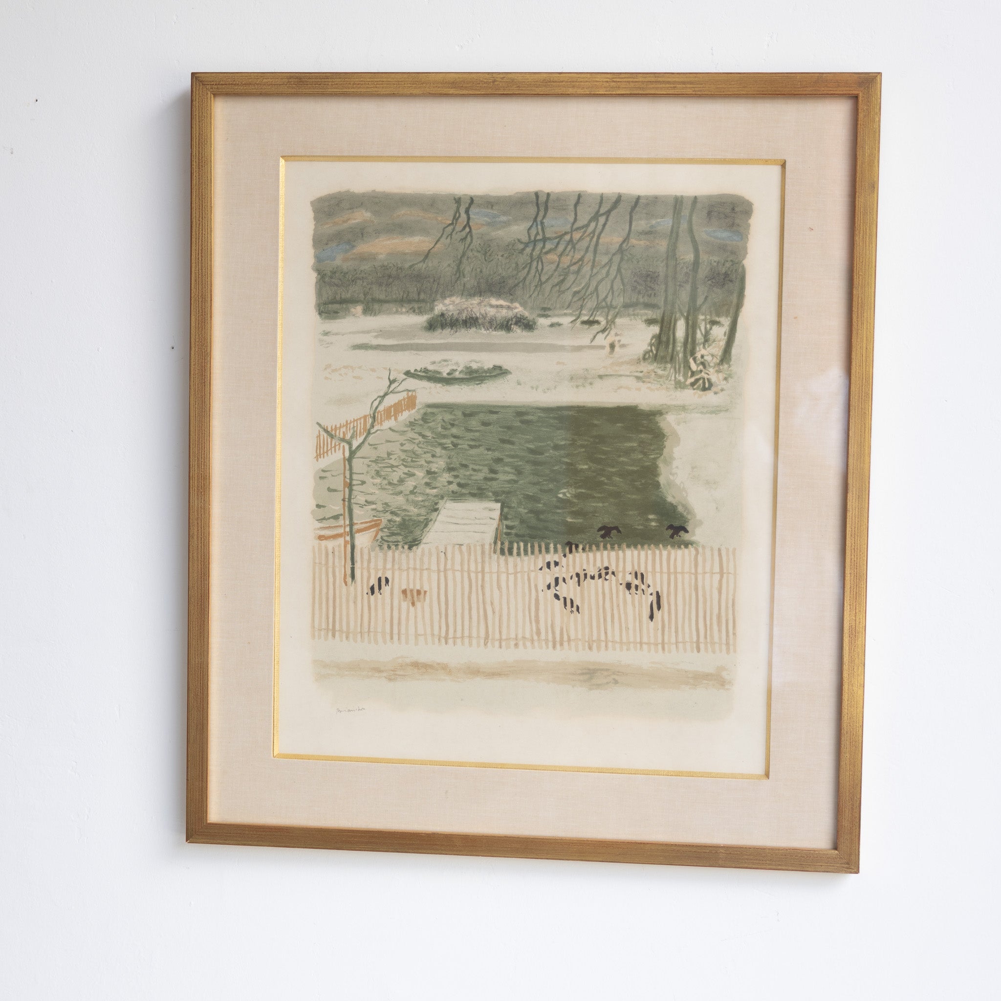 Wintery Trees Lithograph - elsie green - art