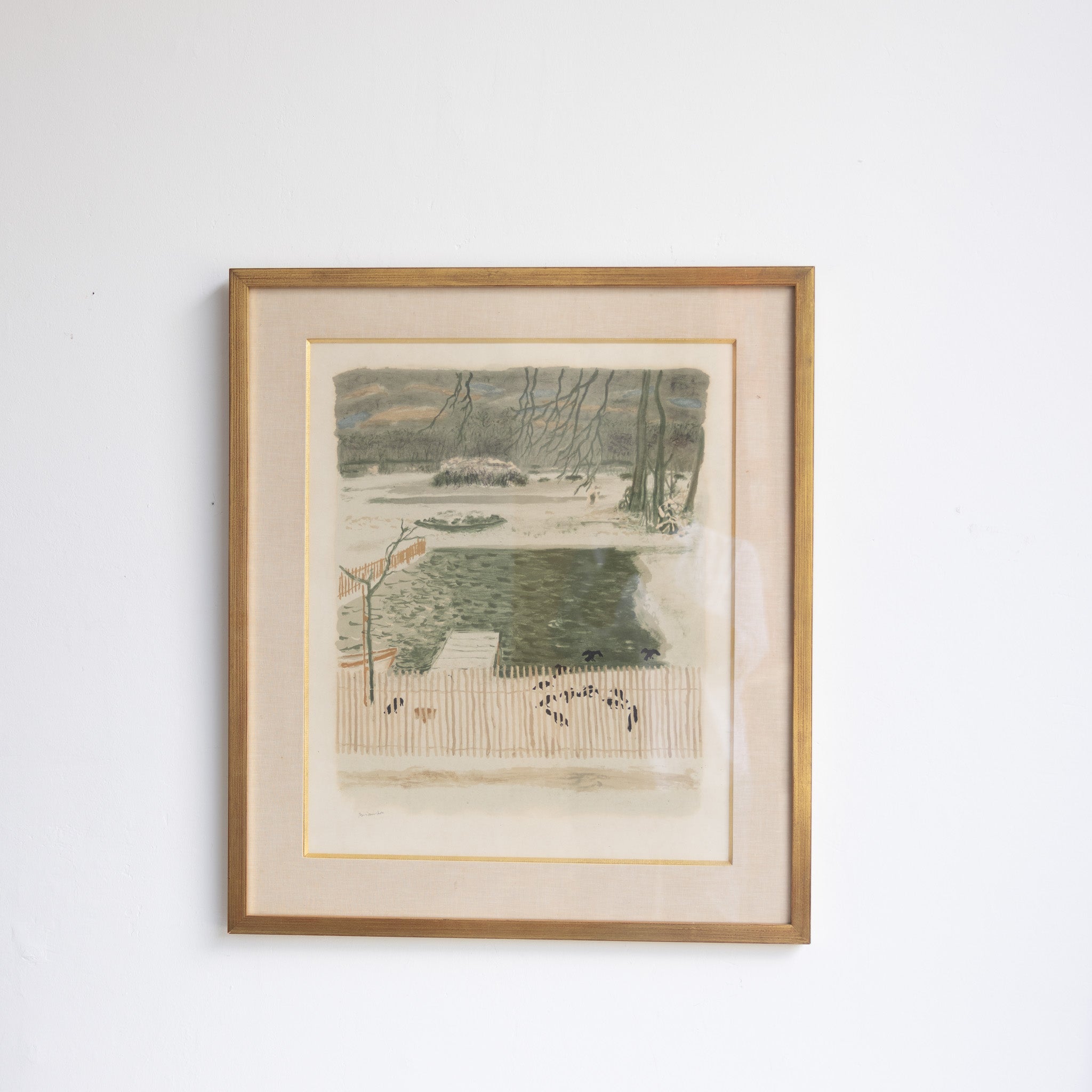 Wintery Trees Lithograph - elsie green - art