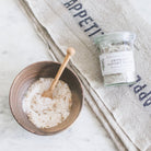 Wood Bowl with Savory Salt, Spoon and Bon Appetit Kitchen Towel - elsie green - the french kitchen