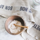 Wood Bowl with Savory Salt, Spoon and Bon Appetit Kitchen Towel - elsie green - the french kitchen