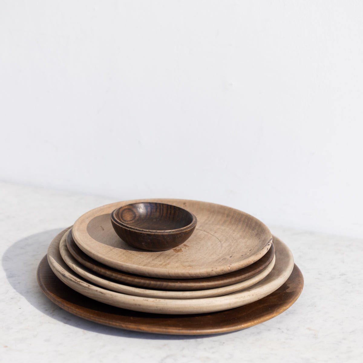 Wood Plate and Small Bowl Set of 6 Pieces - elsie green - the french kitchen