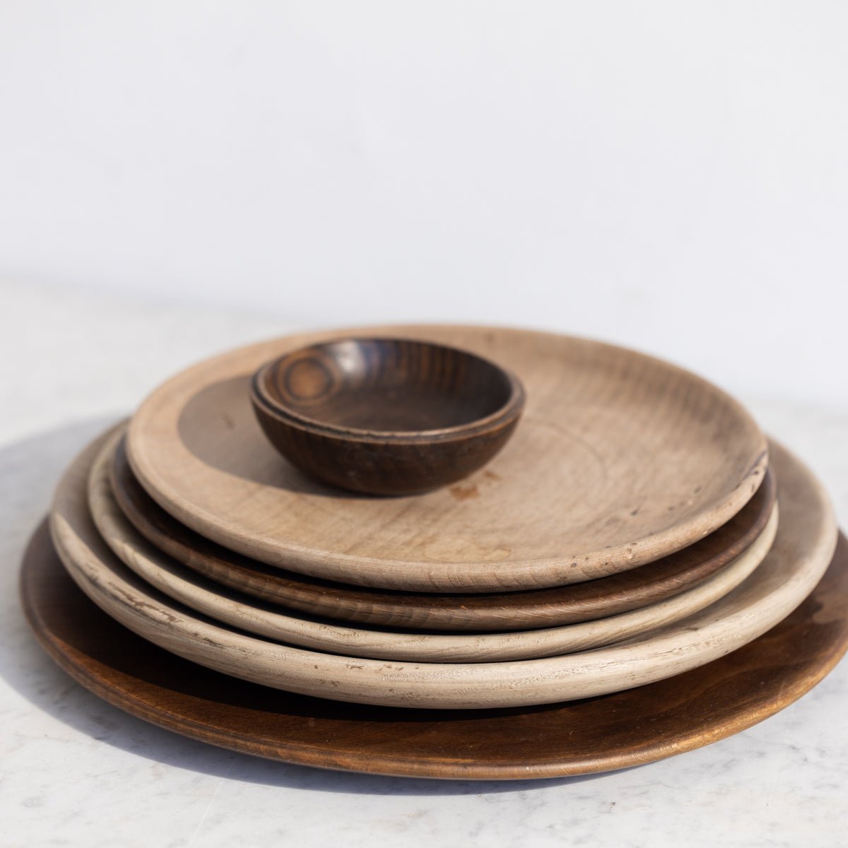 Wood Plate and Small Bowl Set of 6 Pieces - elsie green - the french kitchen