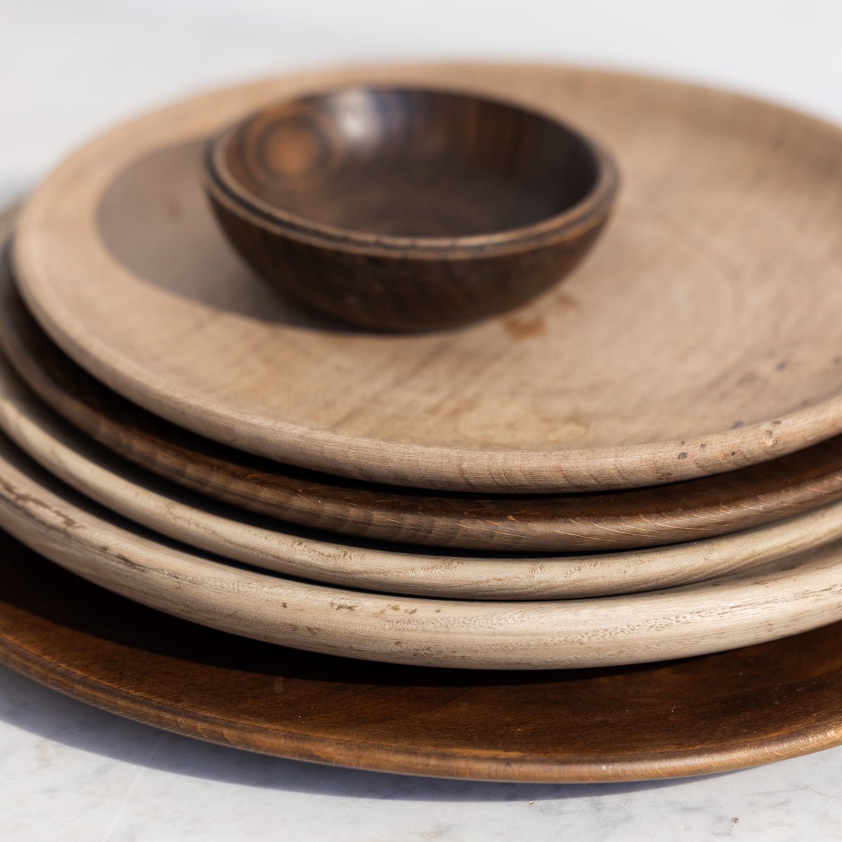 Wood Plate and Small Bowl Set of 6 Pieces - elsie green - the french kitchen