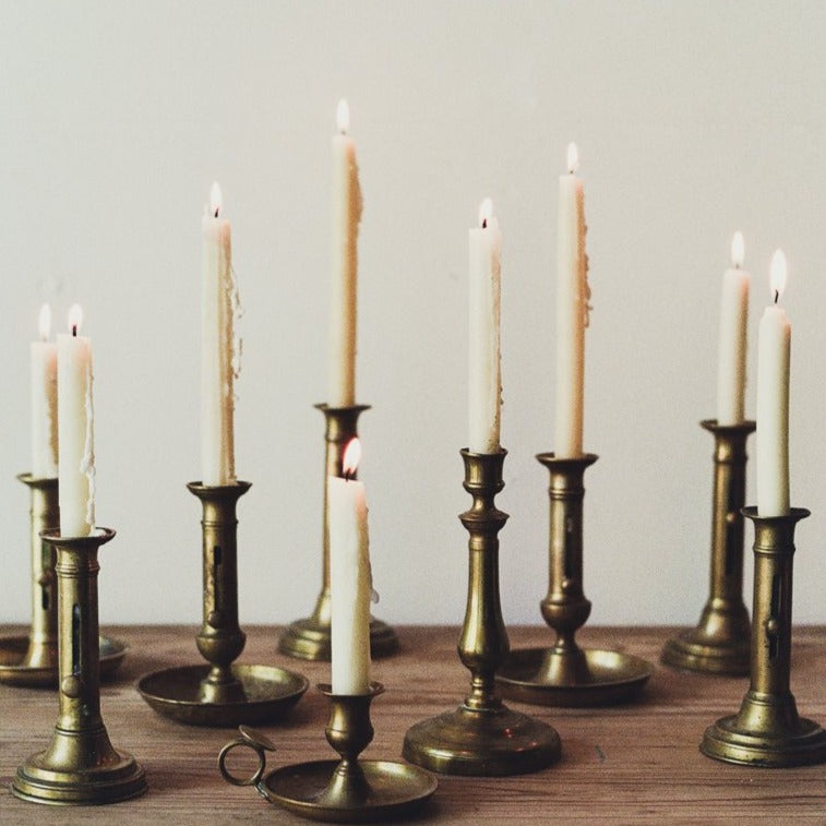 Brass Extra Large Floor Pillar Candle Holders Traditional Style-$5