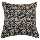 Linen Block Printed Pillow Cover | Amaya Noir - elsie green