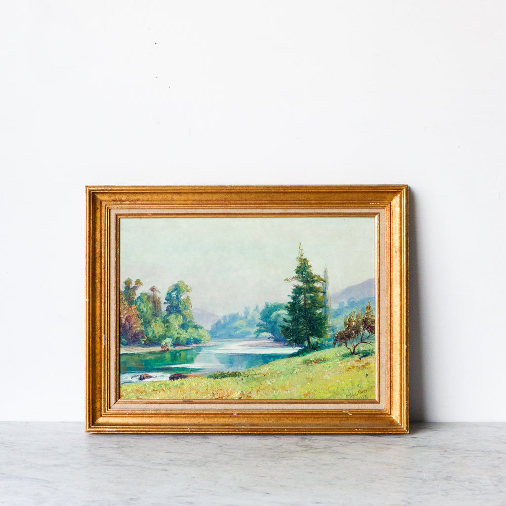 Jour de Chasse Landscape Oil Painting | Dated 1955 - elsie green