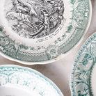 Vintage Deep Green Transferware Plate | Eclectic Set Of 4 - elsie green