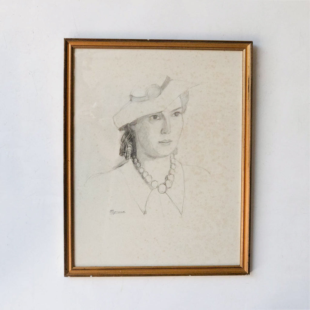 Le Portrait de Jacquotte Line Drawing - elsie green
