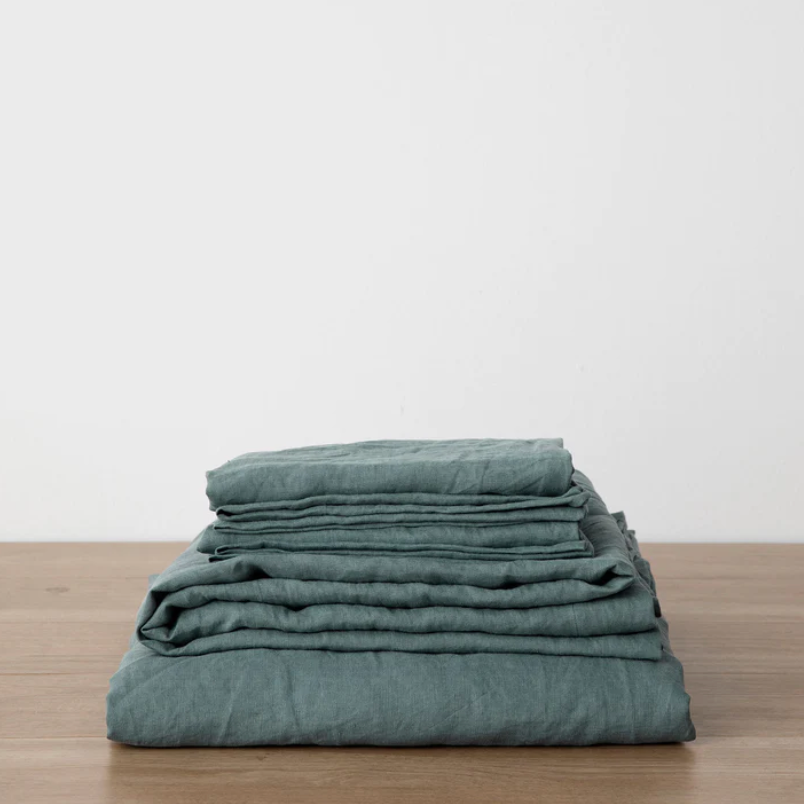 Washed Linen Sheet Set - elsie green