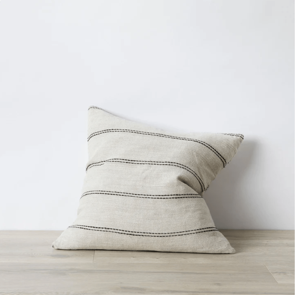 Ana Stripe Linen Pillow Cover - elsie green - Textiles