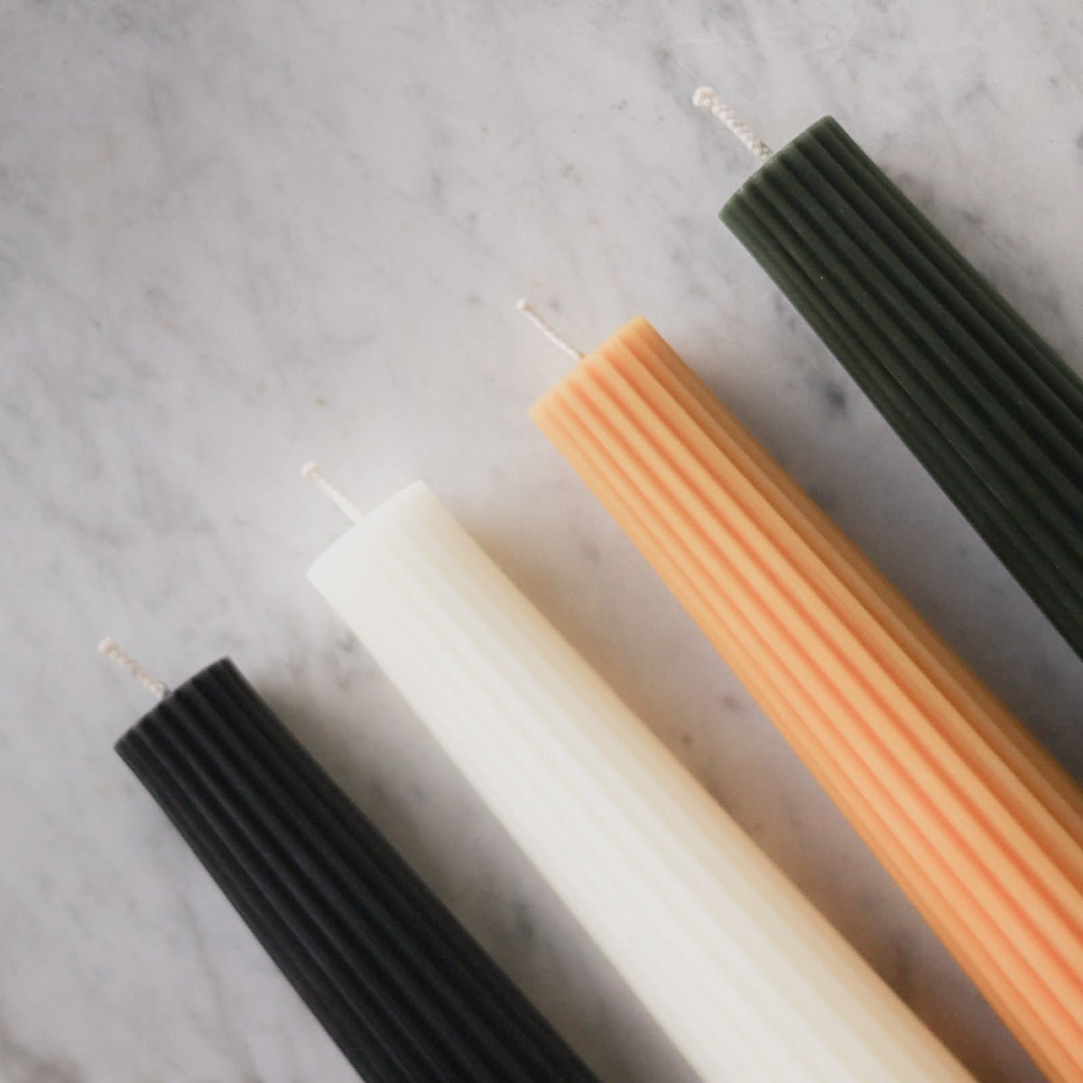 Beeswax Fluted Pillar - elsie green - Decor