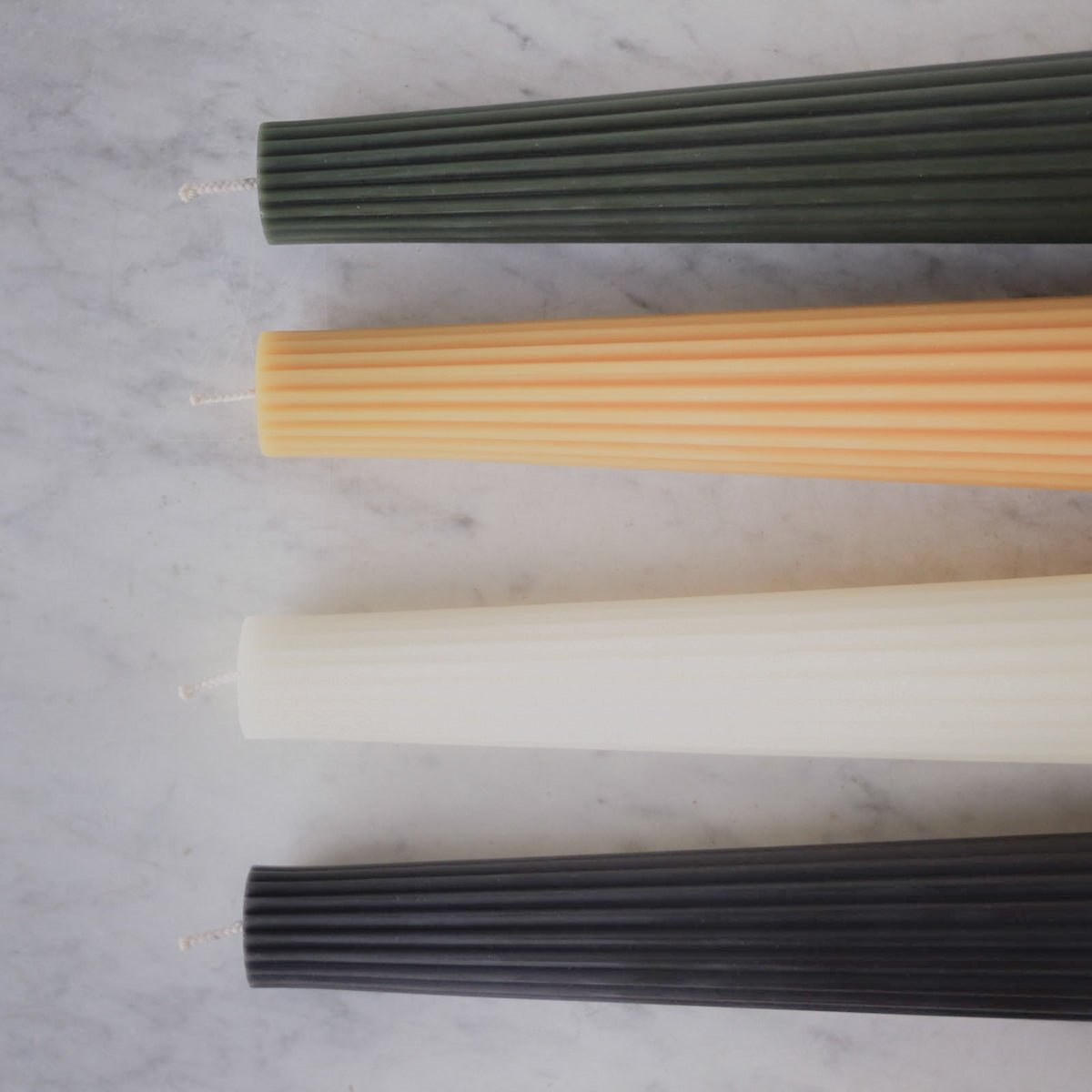 Beeswax Fluted Pillar - elsie green - Decor