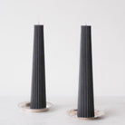 Beeswax Fluted Pillar - elsie green - Decor