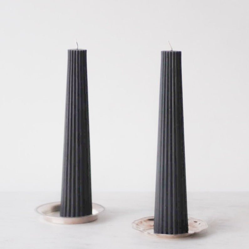 Beeswax Fluted Pillar - elsie green - Decor